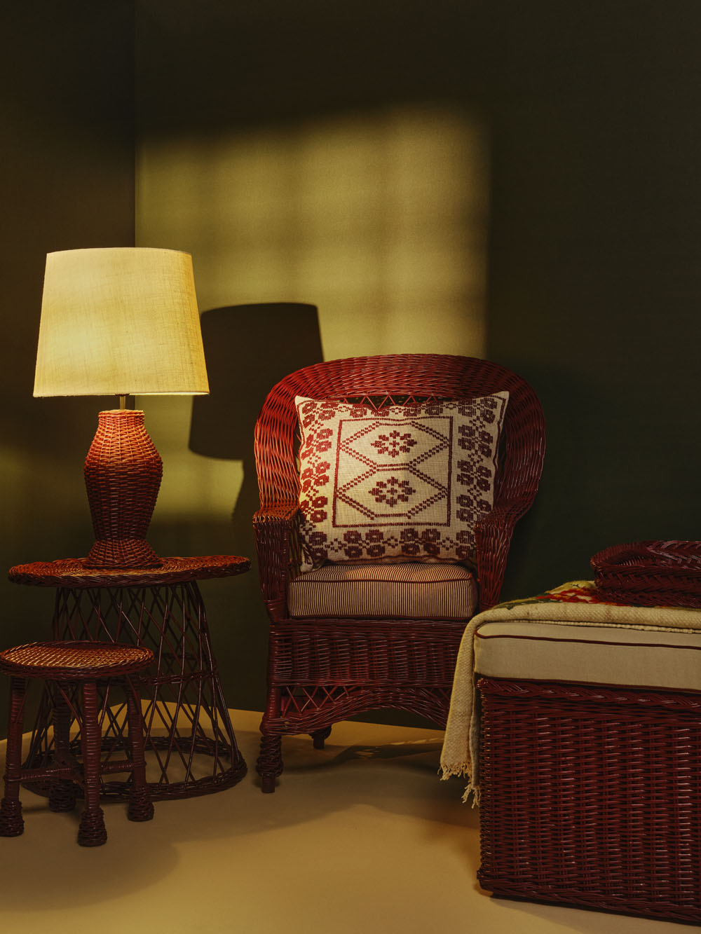 Handmade Furnas Bordeaux Wicker Armchair