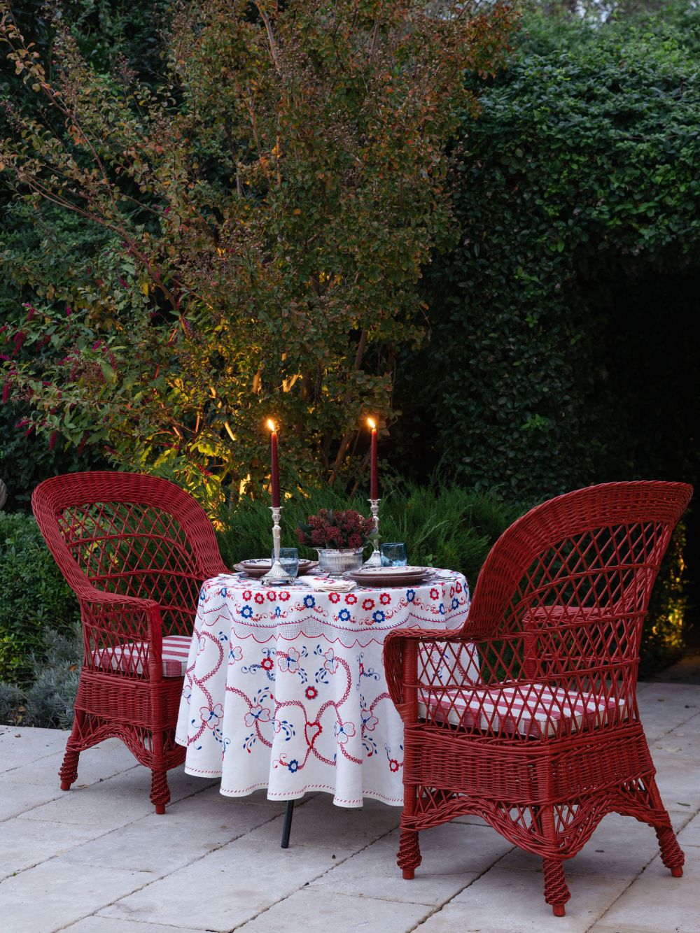 Handmade Furnas Armchair in Red Wicker